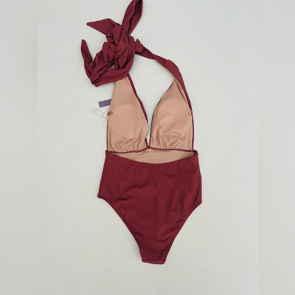 MOLYBELL One Piece Swimsuits Women High Waisted Bathing Suit Monokini NEW M rose - Picture 3 of 4